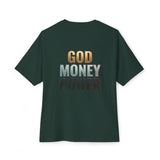 God Money Power Tee — Graphic Oversized Boxy Shirt