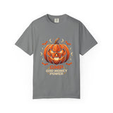 Halloween Jack-O'-Lantern T-Shirt — GMP 'God Money Power' Pumpkin Design