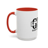 GMP "God Money Power" Accent Coffee Mug — Bold Black Scripture-Inspired Design (11/15oz)
