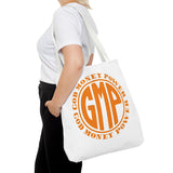 Tote — GOD MONEY POWER (GMP) Orange Logo All-Over Print