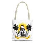 Religious Icon Bandana Tote Bag — 'God Honors Power' Palm Tree Sun Tote