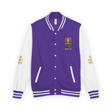Letterman Jacket — 'GOD MONEY POWER' Red & White Varsity Jacket