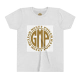 GMP Circle Youth Tee — “God Money Power” Gold Logo Kids T-Shirt