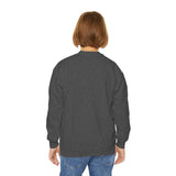 Youth Crewneck Sweatshirt — Vintage Halloween Pumpkin "GOD MONEY POWER"