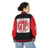 Letterman Jacket — GMP (God Money Power) Red & White Varsity Jacket