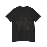 God Money Power T-Shirt — Bold Typography Faith & Hustle Tee