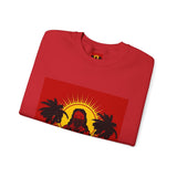 Crewneck Sweatshirt — 'God Most Power' Retro Palm Beach Graphic