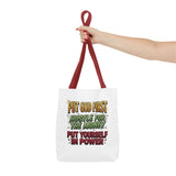 Inspirational Gospel Tote Bag — "Put God First, Hustle for the Money, Put Yourself in Power"
