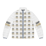 GMP GOD Logo Puffer Jacket — All-Over Print Men’s Winter Coat