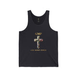 GMP Cross Tank Top — "God Money Power" Floral Cross Spiritual Graphic Tank