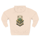 God Power Hoodie — Retro 3D Faith Graphic Fleece Hoodie