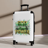 Hard-Side Suitcase — 'God Money Power' Bold Graphic Travel Luggage