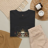 Graphic Tee — "God Money Power" Skull Design