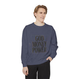 Sweatshirt — GOD MONEY POWER Bold Graphic Crewneck