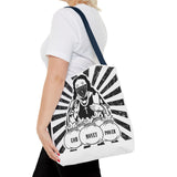 Iconic Madonna Tote Bag — 'God Money Power' Graphic All-Over Print