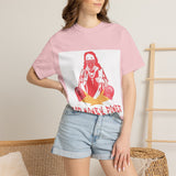 T-Shirt — "God Money Power" Graphic Tee (Religious Streetwear, Red Pop Art Design)