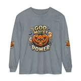 God Money Power- Halloween Pumpkin Long Sleeve Tee