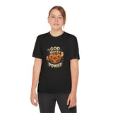 Youth Pumpkin Power Tee - "God Money Power" Halloween Graphic Shirt