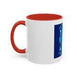 Blue Urban Prayer Coffee Mug — "God, Money, Power" Accent Mug
