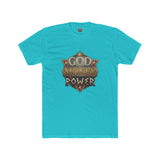 Crew Tee — "God Money Power" Vintage Shield Graphic