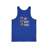GVP Gold Text Tank — "God Money Power" Graphic Tank Top