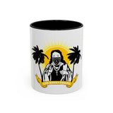 Accent Coffee Mug — 'God Money Power' Retro Palm Beach Graphic