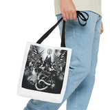 Angel Of Death Gothic Angel & Serpent Art Tote Bag – Dark Mystic Graphic Carryall