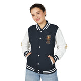 Letterman Jacket — 'GOD MONEY POWER' Red & White Varsity Jacket