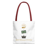 God • Money • Power Tote Bag — Faith-Inspired Money Crown Design