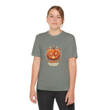 Youth Halloween Pumpkin Competitor Tee —“God Money Power” Jack-O'-Lantern Gaming Shirt