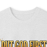 Long Sleeve Tee — "Put God First, Hustle for the Money, Put Yourself in Power" Inspirational Christian Tee