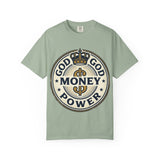 God Money Power T-Shirt — Crown Emblem Graphic Tee (God • Money • Power)
