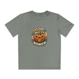 Youth Pumpkin Power Tee - "God Money Power" Halloween Graphic Shirt