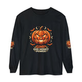 Halloween Pumpkin Jack-O'- “God Money Power” Lantern Long Sleeve Tee