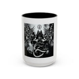Angel Of Death- Gothic Grim Reaper & Serpent Accent Coffee Mug — Dark Fantasy Skull Art