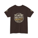 Money Graphic Tee — "Money" Gold Lettering Casual Cotton Shirt