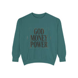 Sweatshirt — GOD MONEY POWER Bold Graphic Crewneck
