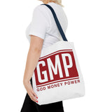 GMP Tote Bag — God Money Power Red Logo All-Over Print Tote