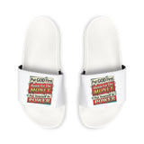 Biblical Quote Slide Sandals — "Put God First, Hustle for Money & Power" Men’s Removable-Strap Slides