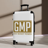 GMP 'God Money Power' Carry-On Suitcase — Bold Religious Travel Luggage