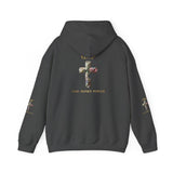 God Moves in Mysterious Ways Cross Hoodie — Floral Cross Religious Pullover