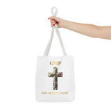 GMP 'God Money Power' Floral Cross Tote Bag