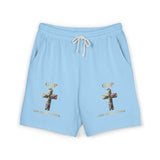 Religious Cross Sweat Shorts — "GMP God Moves Power" Garment-Dyed Fleece