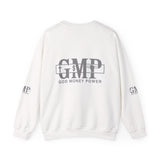 God Money Power (GMP) Crewneck Sweatshirt — Religious Faith & Prosperity Graphic Pullover