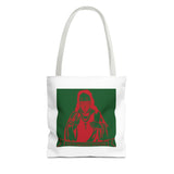 Religious Icon Tote Bag — Red & Green Saint Artwork All-Over Print