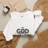 Crewneck Sweatshirt — "God Money Power" Graphic Pullover