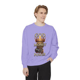 Sweatshirt — 'God Money Power' Crown & Fist Graphic Crewneck