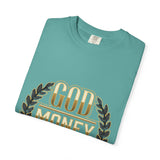 God Money Power T-Shirt — Bold Gold Laurel Graphic Tee
