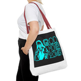 Tote Bag — Retro Neon "God Money Power" Graphic Tote