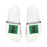 Slide Sandals — Green Graphic Removable‑Strap Slides for Men